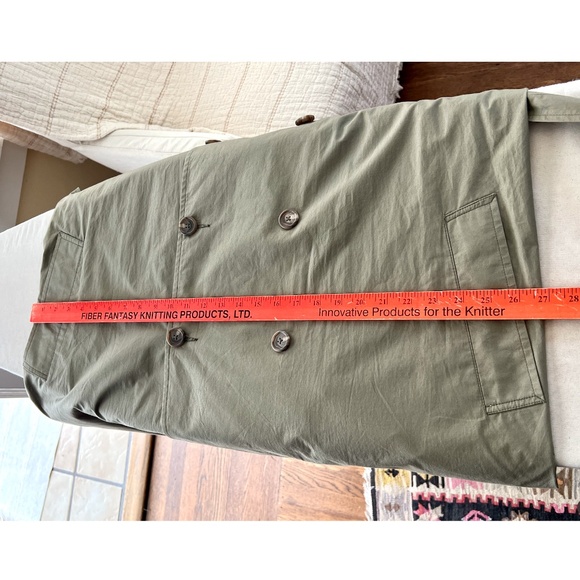 Vintage 1980's RALPH LAUREN Full Length Double Breasted Trench Coat in Khaki -12 - Picture 11 of 13